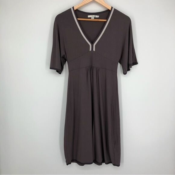 Boden Dress Womens 4 Gray Short Sleeve Jersey Knit V Neck - Picture 1 of 9